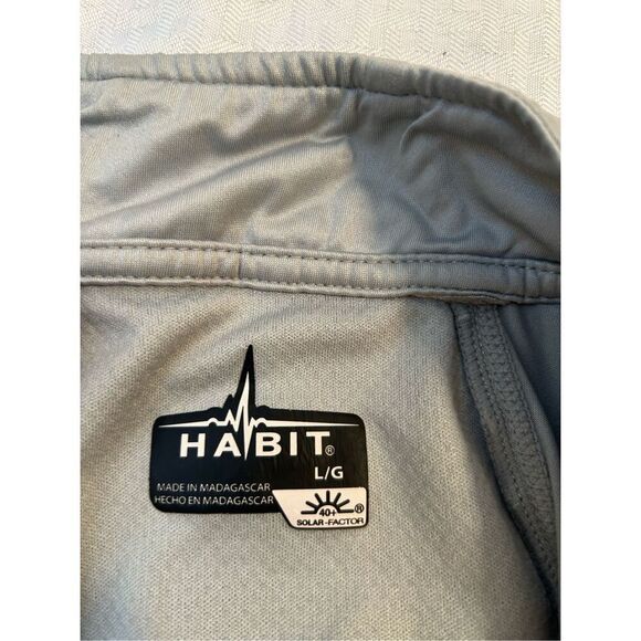 Habit Solar Factor Ls gray 1/4 zipper Mens large rn#106699 UPF 40+ - Picture 8 of 12